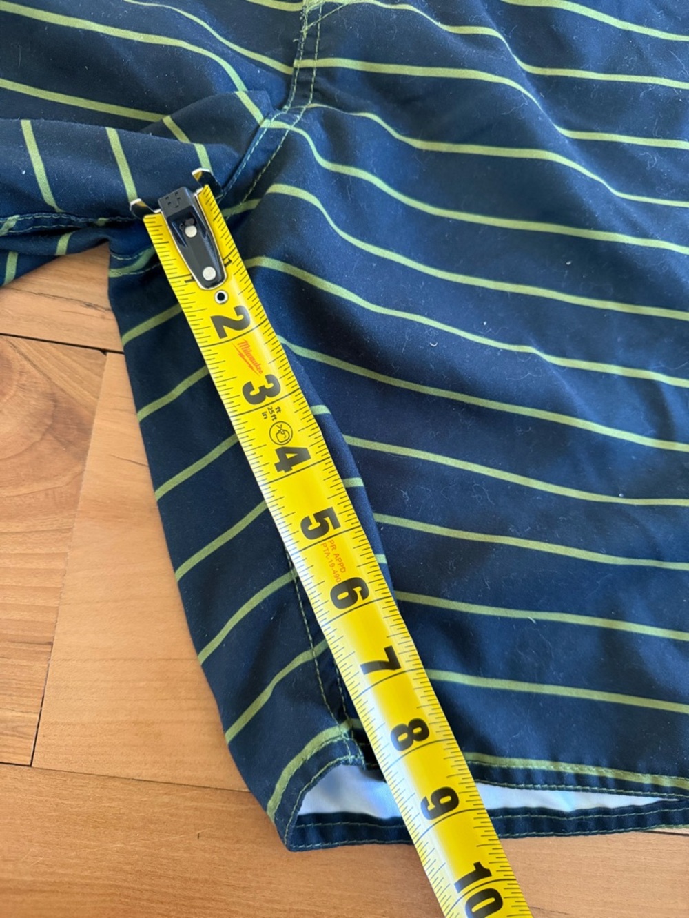 Captain Fin Time Warp Striped Board Shorts Navy Olive Green  Drawstring Size 36 - Picture 10 of 10